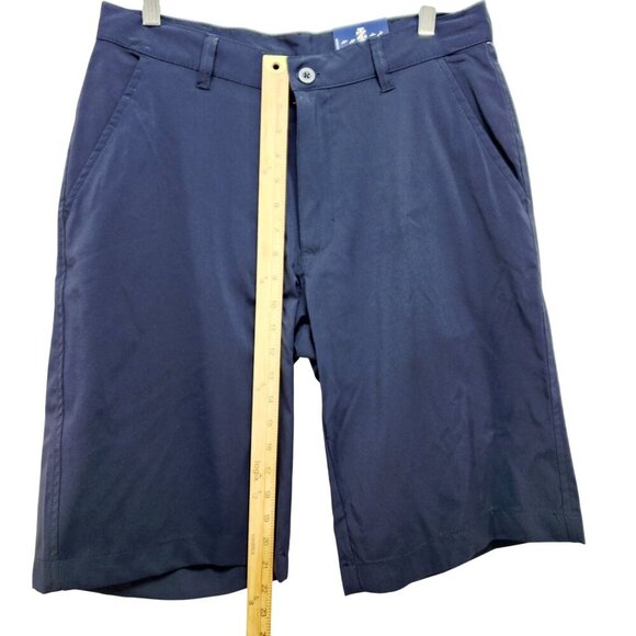 Izod Mens Navy Blue Stretch Wicking Flat Front Shorts Size 32 - Picture 6 of 9